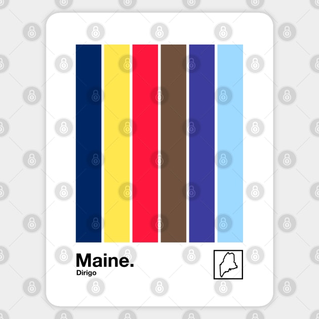 Maine // Original Minimalist Artwork Poster Design Sticker by DankFutura